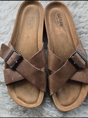 Eastland Kelley Slide Leather Strap Sandal US 10